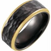 T52268 / Čierny titán / 18K Yellow Gold Pvd / 8 / 8 Mm / Vyleštený / Band With 18K Yellow Gold Pvd And Hammered Finish
