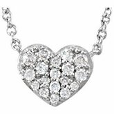 1/10CT spolu Diamond Heart45cm (18inch)náhrdelník