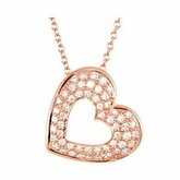 1/4CT spolu Diamond Heart45cm (18inch)náhrdelník