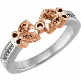 Neosadený zásnubný prsteň zo 14kt Bieleho &amp; Ružového Zlata