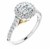 652142 / 14Kt White / Band For 5.2Mm Round Engagement Ring / 1/5 Ctw Diamond Matching Band