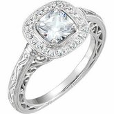 651859 / Zásnubný prsteň / Polo-osadený / Biele zlato 14Kt / Ovál / 7X5 Mm / Vyleštený / 1 / Diamantmi (1/5 Ctw) Poloosadený Zásnubný Prsteň