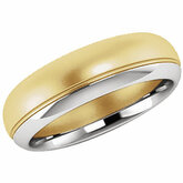 51344 / 14Kt White/Yellow / 7 / Duo Band With Brushed And Polished Finish