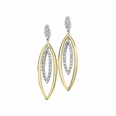 3/8CT spolu Two Tone Diamond Fashion Earrings