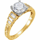 652053 / 14Kt White / Engagement Ring / 6.5 Mm / 1/2 Ctw Diamond Semi-Mount Engagement Ring