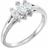 3-Stone Anniversary Ring Mounting for Marquise Shape Gemstones