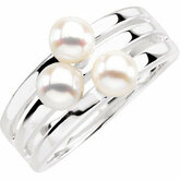 3-Stone Pearl Ring Mounting