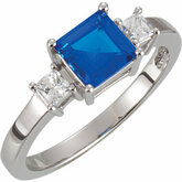 3-kameňový neosadený prsteň for Princess-Cut Gemstones