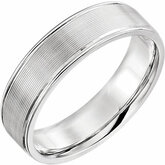 51416 / 14Kt White / None / 6Mm Duo Grooved Design Band