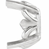 29025 / Sterling Silver / 6X4 Mm / 4 Prong Fleur De Lis Earring Setting