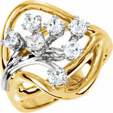 Accented Cluster Ring Mounting