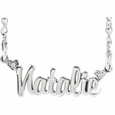 Accented Script Nameplate Necklace
