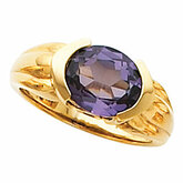Channel-Set Ring Mounting for Oval Gemstone Solitaire