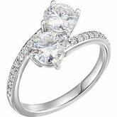 Charles & Colvard Moissanite® Accented Two-Stone Engagement Ring