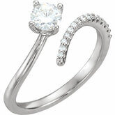 Charles & Colvard Moissanite® & Diamond Accented Ring