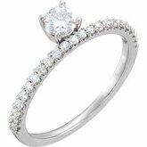 Charles & Colvard Moissanite® & Diamond Accented Stackable Ring