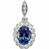 Chatham® Created Blue Sapphire & Diamantový Prívesok alebo Neosadený