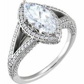 Diamond Semi- Mount Engagement Ring alebo Band
