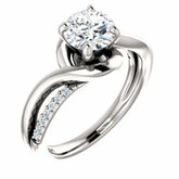 Diamond Semi-mount Criss-Cross Engagement Ring alebo Band