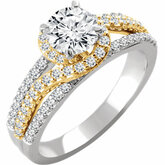 Diamond Semi-mount Interlocking Engagement Ring alebo Band