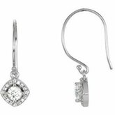 Diamond alebo Gemstone Halo-Styled Earrings