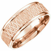 Fancy 8mm Patterned Carved Band
