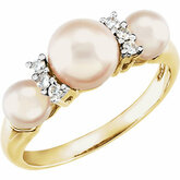 Freshwater Cultured Pearl & Diamond Ring