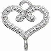 Granulated Design Heart Link with Rings