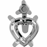 Heart 4-krapne Accented Setting for Earring Assembly