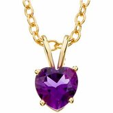 Heart-Shaped Genuine Amethyst Necklace