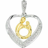 Heart Shaped Mother & ChildÂ® Pendant with 18kt Yellow Plating