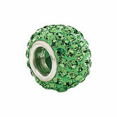 KeraÂ® Roundel Bead with Pave'  Peridot Crystals