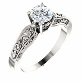 Lab-Grown Diamond Floral-Inspired Solitaire Engagement Ring