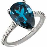 London Blue Topaz  & Diamantový Prsteň alebo neosadený