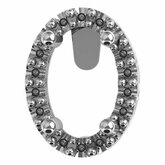 Oval 4-Prong Halo-Style Pierced Gallery Setting for Earring Assembly