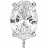 Oval 4-Prong Solitaire Bail with Ring