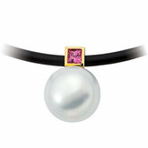 Pink Sapphire Semi-Mount Pendant for Pearl