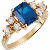 Ring Mounting for Emerald Shape Gemstone