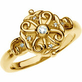 Round Scroll Design Ring Mounting na Diamanty