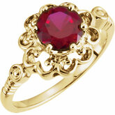 Scroll Design Ring Mounting for Round Gemstone Solitaire