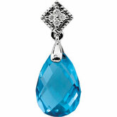 Swiss Blue Topaz & Diamantový prívesok