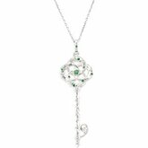 Tsavorite Garnet Vine Key Pendant alebo45cm (18inch)náhrdelník
