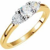 Dva odtiene Diamond 3-Stone Anniversary Ring