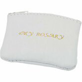 White "My Rosary" Pouch with Zipper