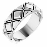 X-Pattern Quilted Wedding Band