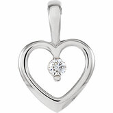 .07 CT Diamond Heart Pendant