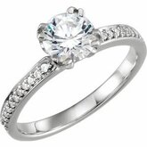 122600 / 14Kt Rose / Mounting / Melee Accented Engagement Ring Mounting