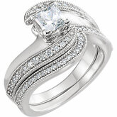 652007 / 14Kt White / Band / Round / None / 1/10 Ctw Dia Band For Engagement Ring