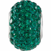 KeraÂ® Emerald-Colored Crystal Pave' Bead