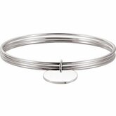 Sterling Silver Triple Bangle Bracelet with Circle Charm